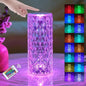 16 Colors LED Crystal Lamp Rose Light Touch Table Lamps Bedroom