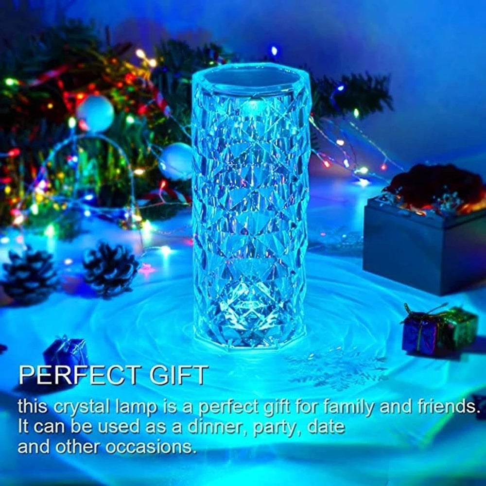 16 Colors LED Crystal Lamp Rose Light Touch Table Lamps Bedroom